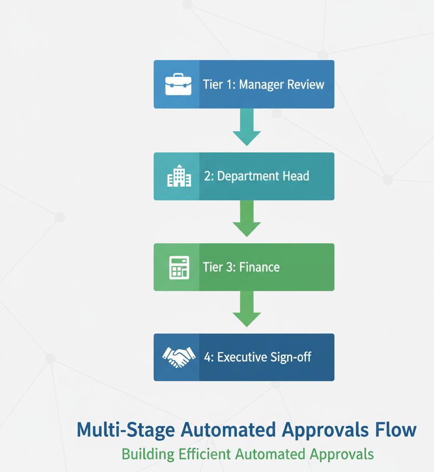 Multi-stage automated approvals flow