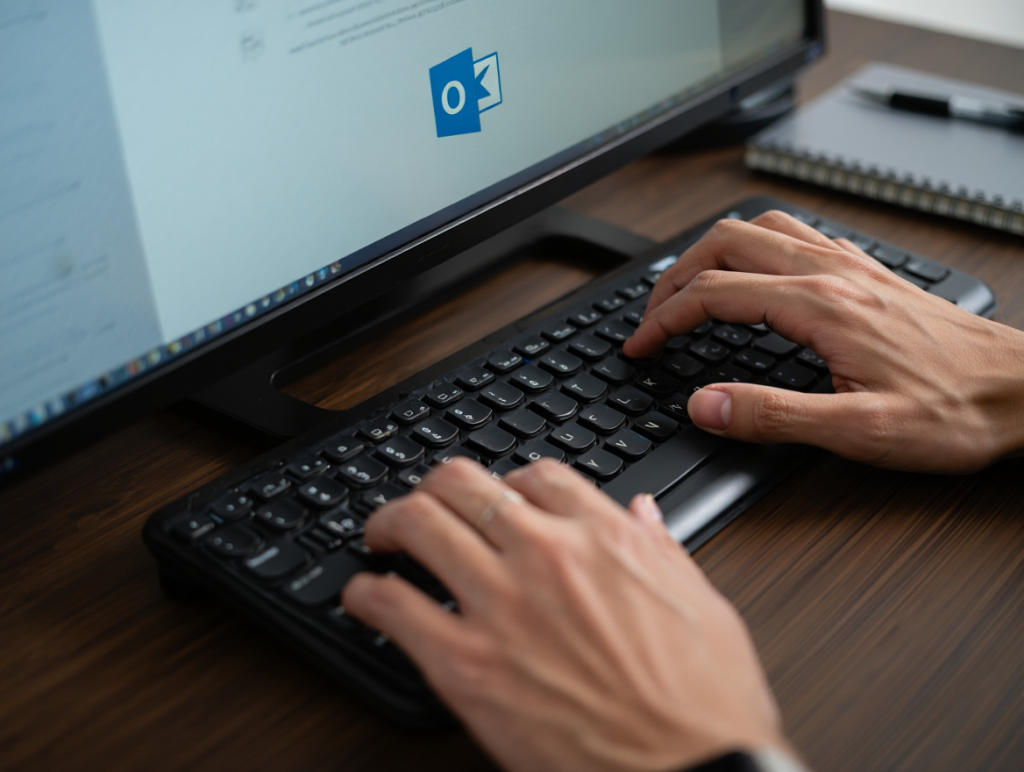User Typing Hotmail Logga In Credentials